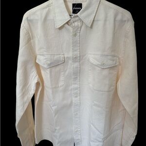 RSQ Men's Off-White Casual Button Down Shirt